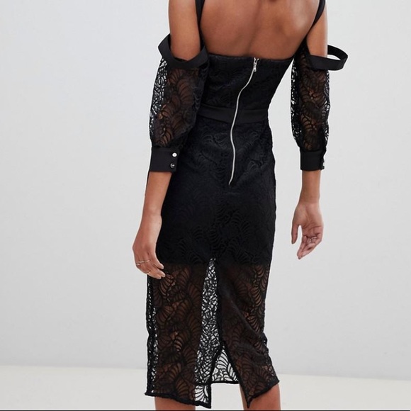 Beautiful lace Dress with cold Shoulder - Picture 3 of 7